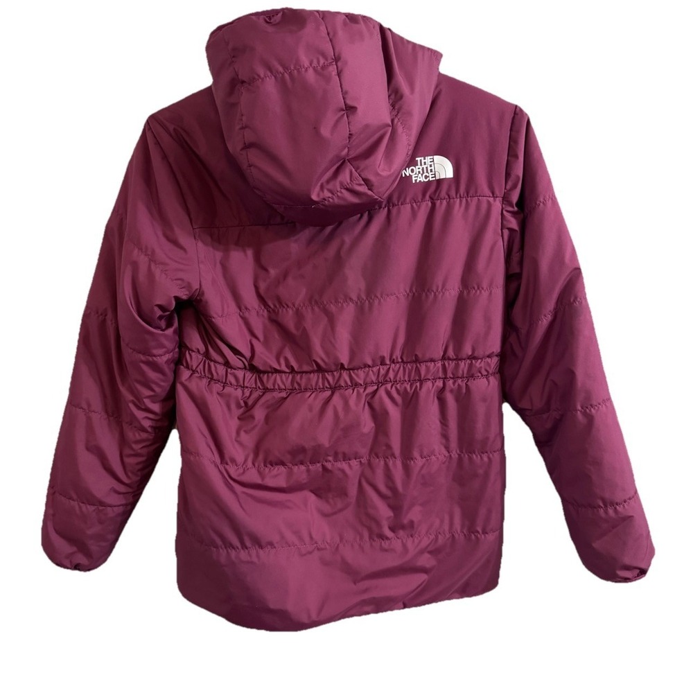 🔥The North Face💜Thick‎ Winter 🚦Reversible puffer Jacket Purple Fuzzy Fleece-S - Picture 4 of 10